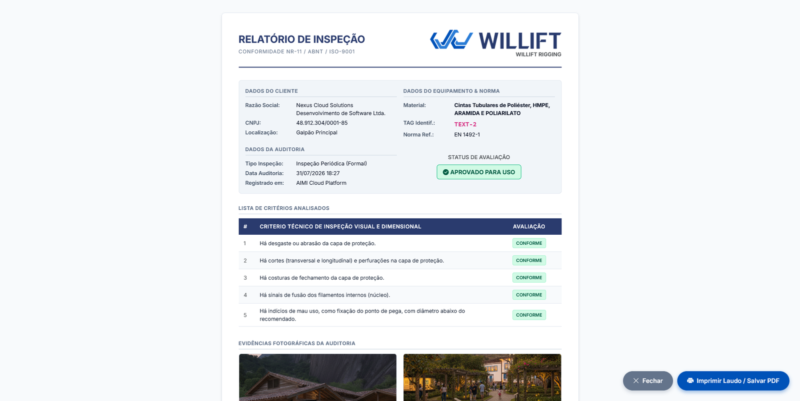 Relatórios do Cliente